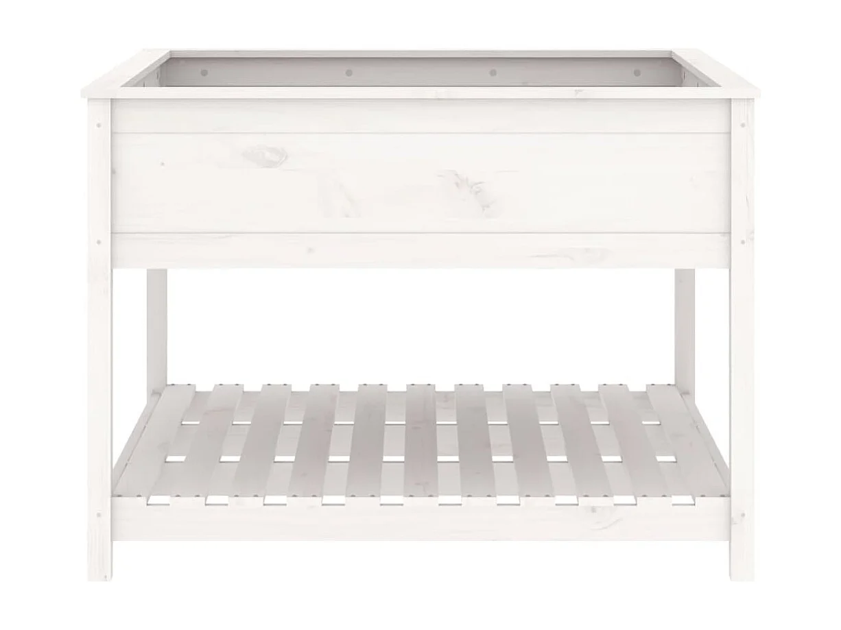 Jardinière et étagère Blanc 111,5x111,5x81 Bois massif de pin