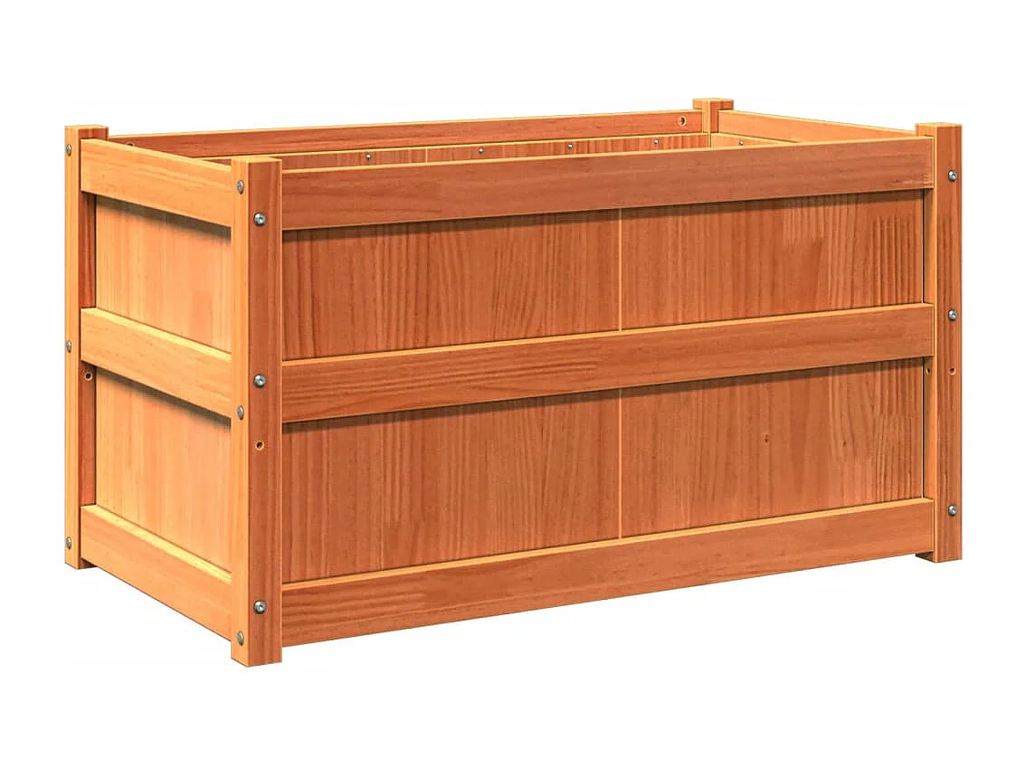 Jardinières 2 pcs marron bois de pin massif