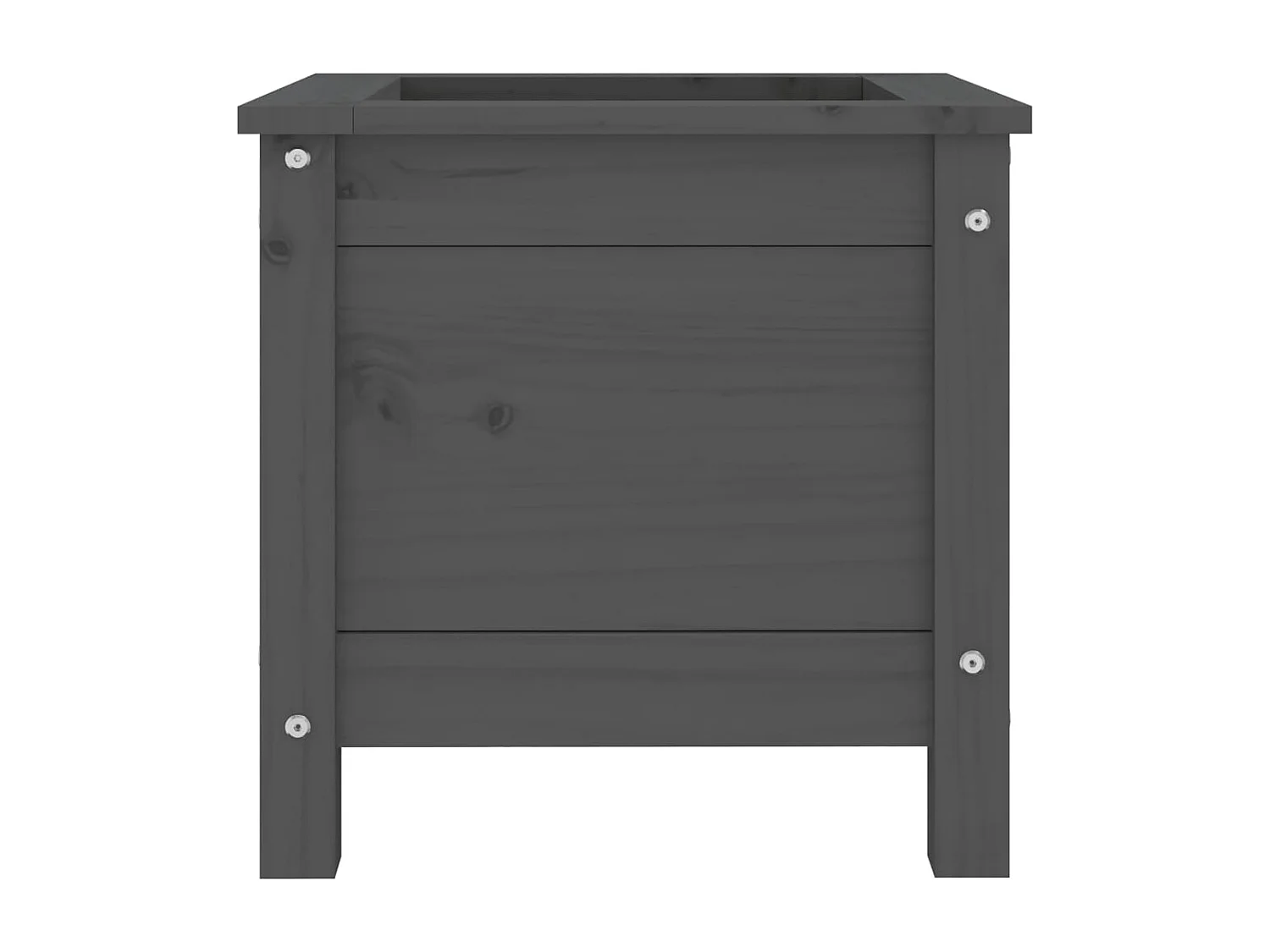 Jardinière gris 40x40x39 bois massif de pin