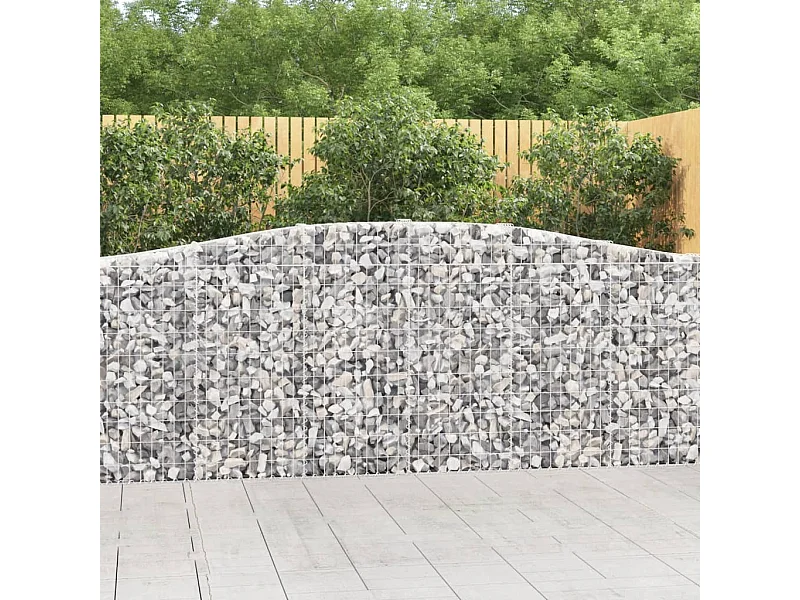 Paniers à gabions arqués 7 pcs 400x30x100-120 Fer galvanisé