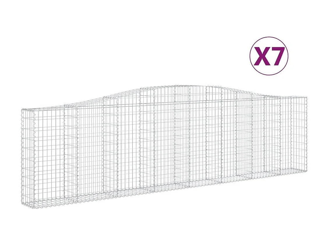 Paniers à gabions arqués 7 pcs 400x30x100-120 Fer galvanisé