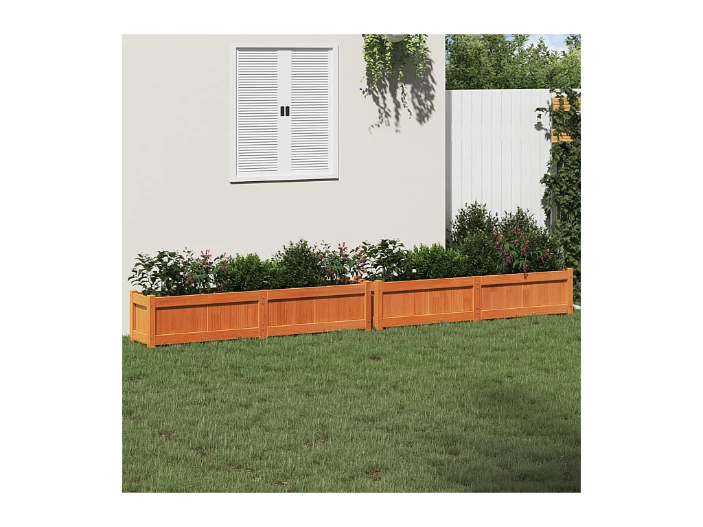 Jardinières 2 pcs marron bois de pin massif