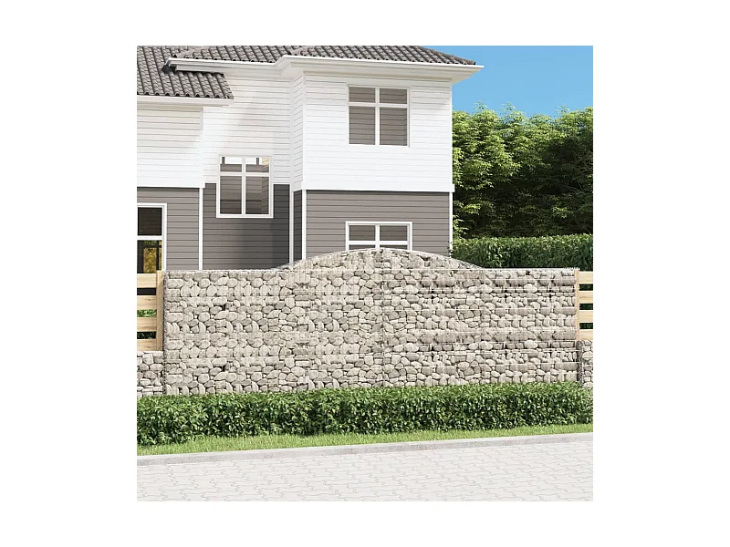Paniers à gabions arqués 10 pcs 400x50x140-160 Fer galvanisé