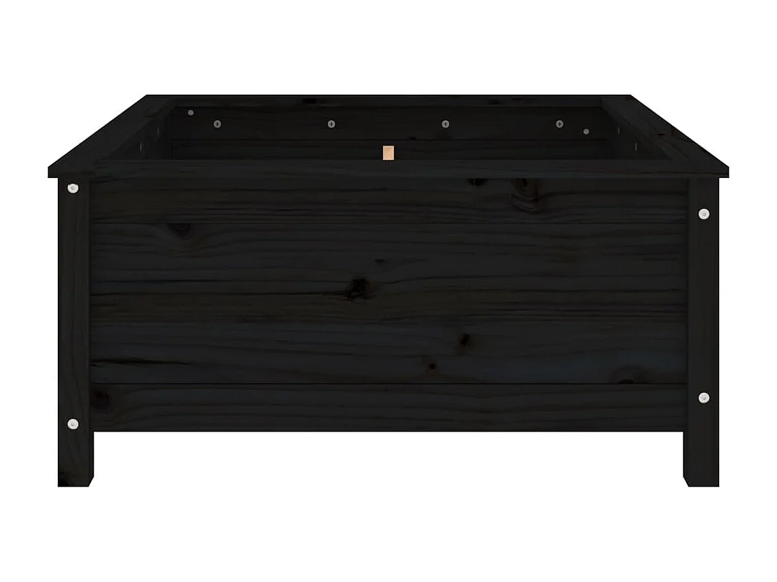 Jardinière noir 82,5x82,5x39 bois massif de pin