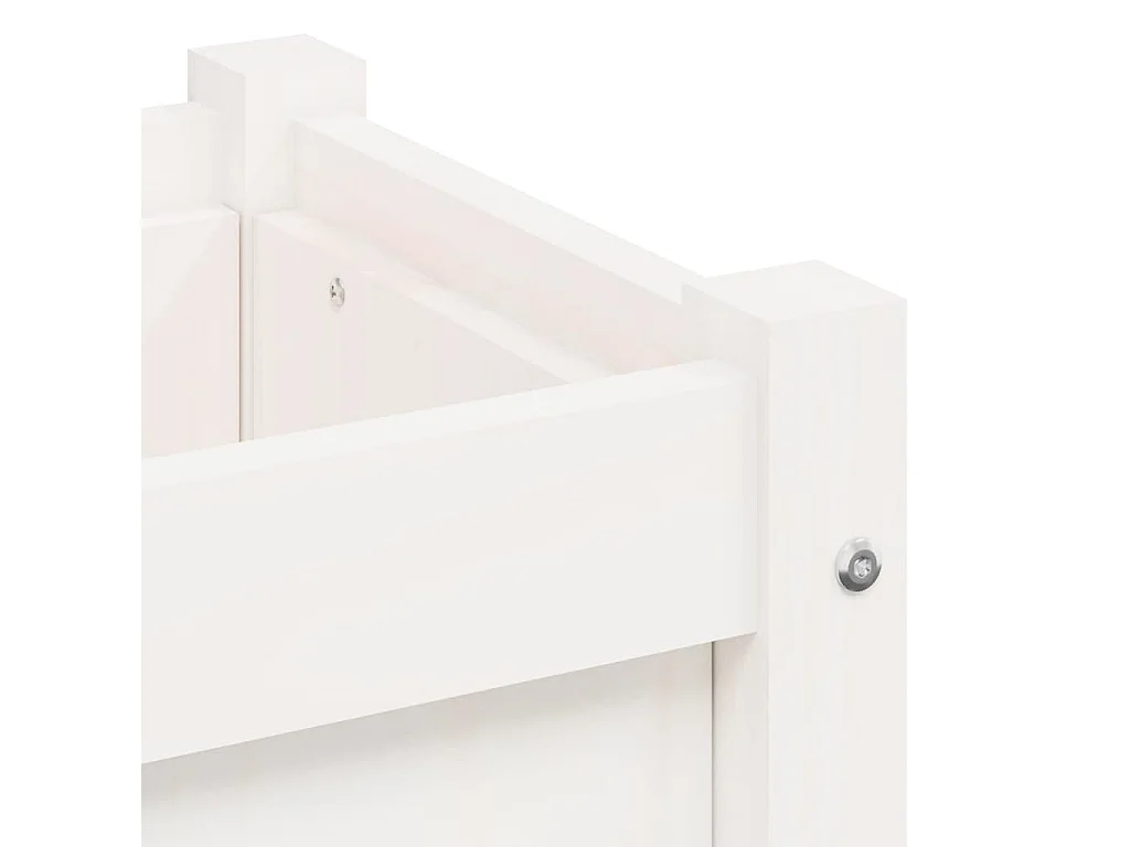 Jardinière blanc 90x31x31 bois massif de pin