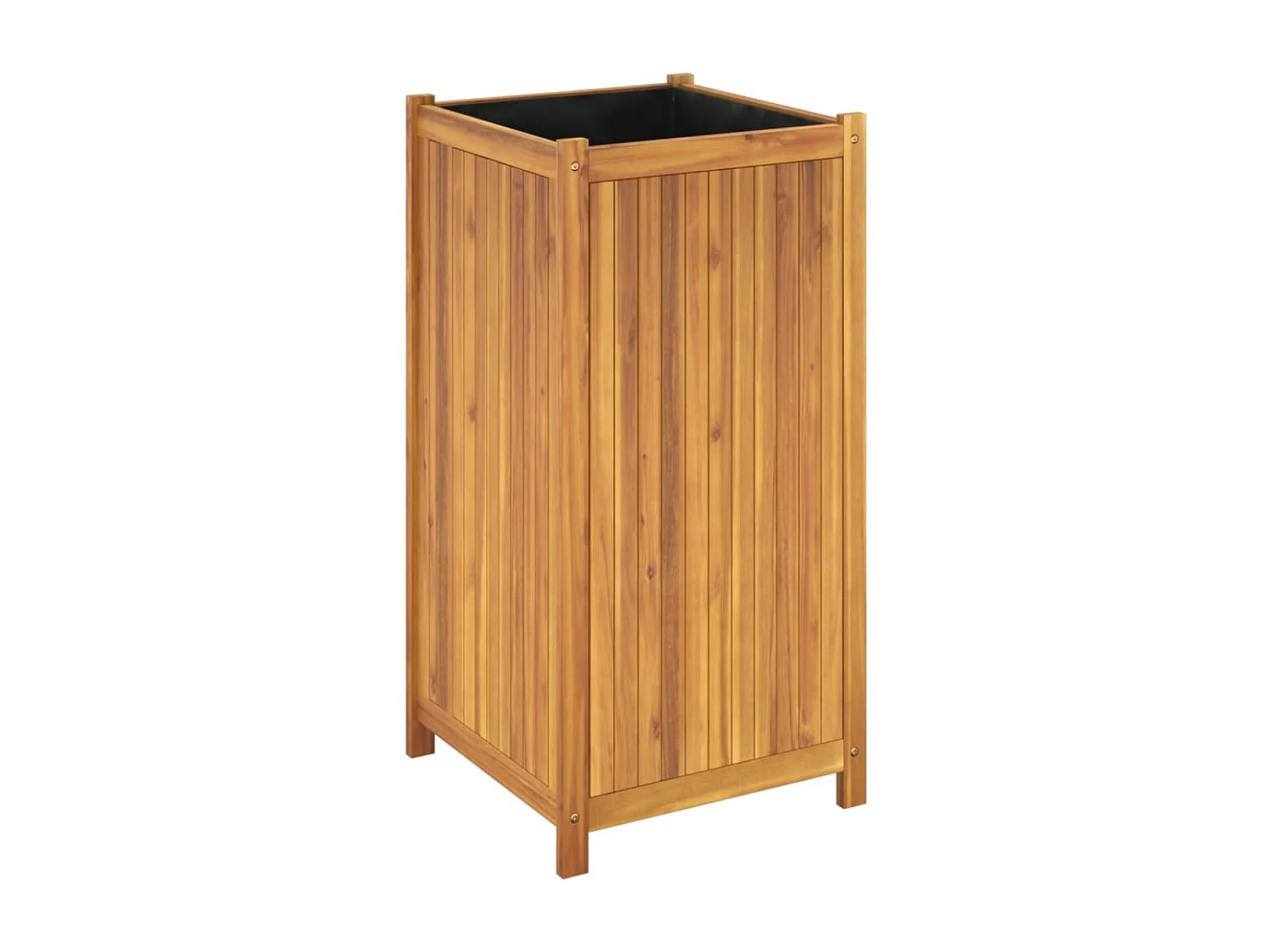 Jardinière avec doublure 50x50x100 bois massif d'acacia