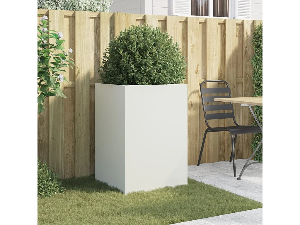 Jardinière blanc 52x48x75 acier laminé à froid