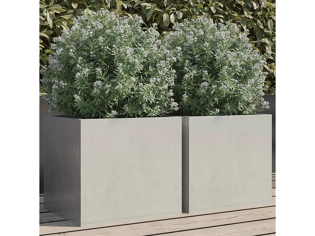 Jardinières 2 pcs argenté 32x30x29 acier inoxydable