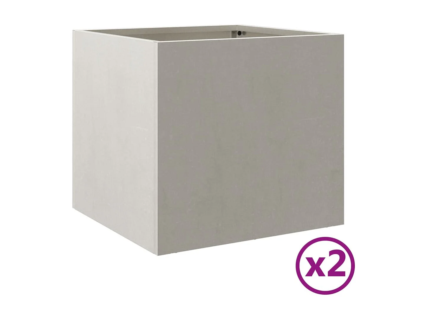 Jardinières 2 pcs argenté 32x30x29 acier inoxydable