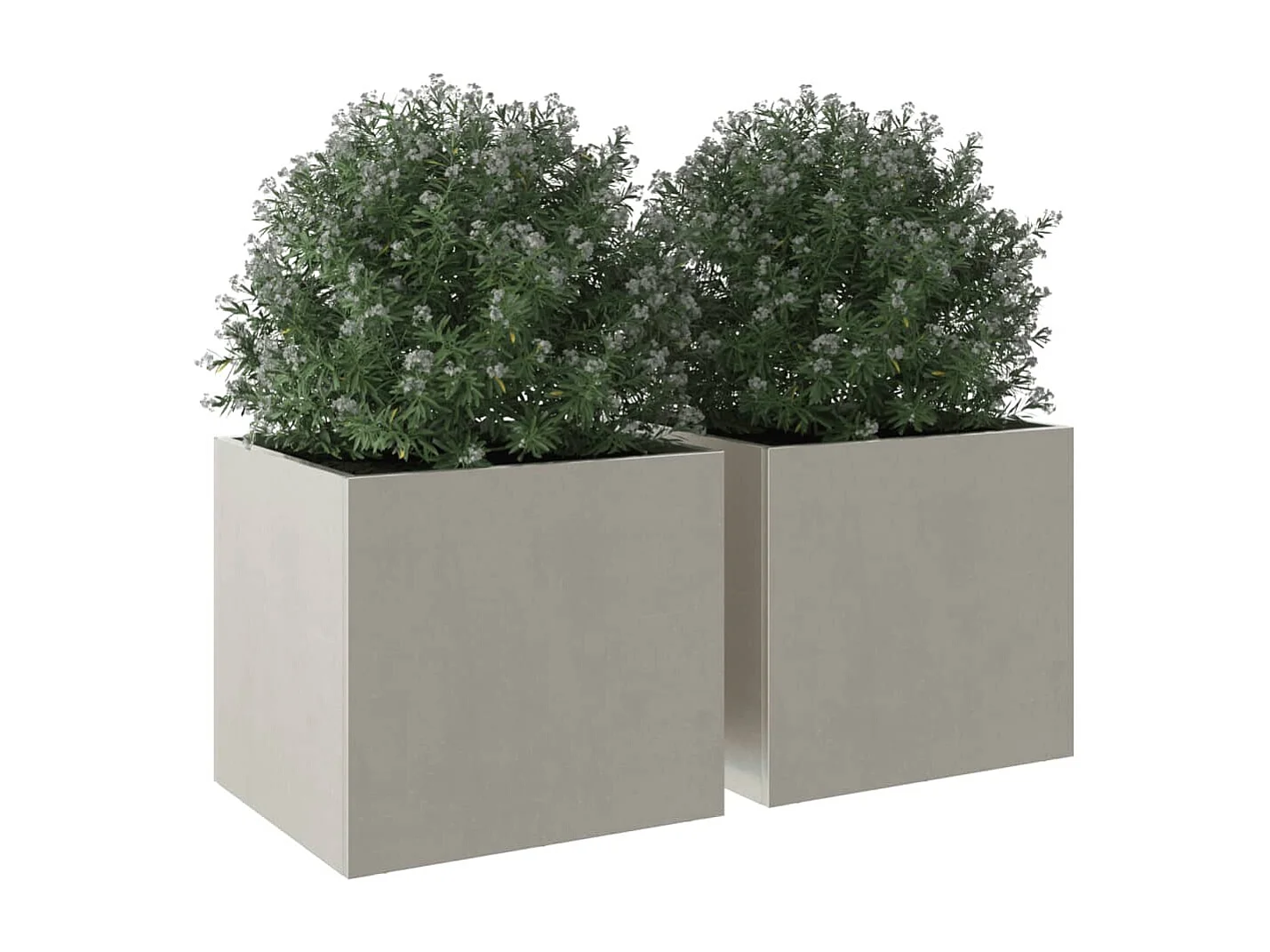 Jardinières 2 pcs argenté 32x30x29 acier inoxydable