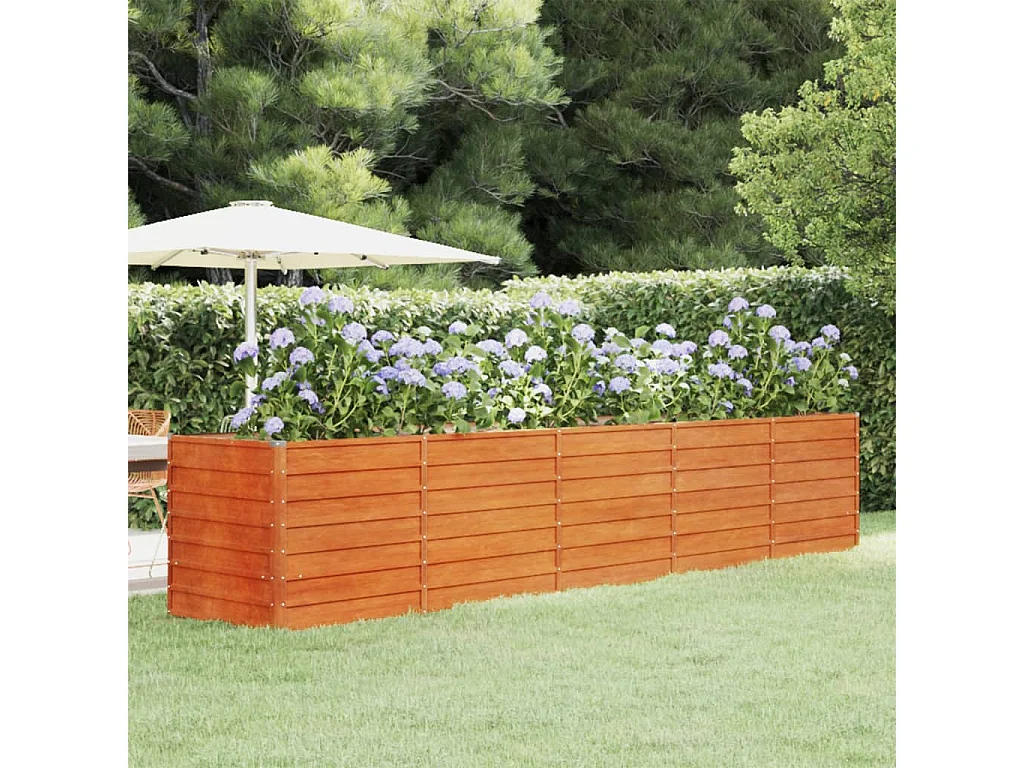 Lit surélevé de jardin rouillé 400x80x77 acier corten