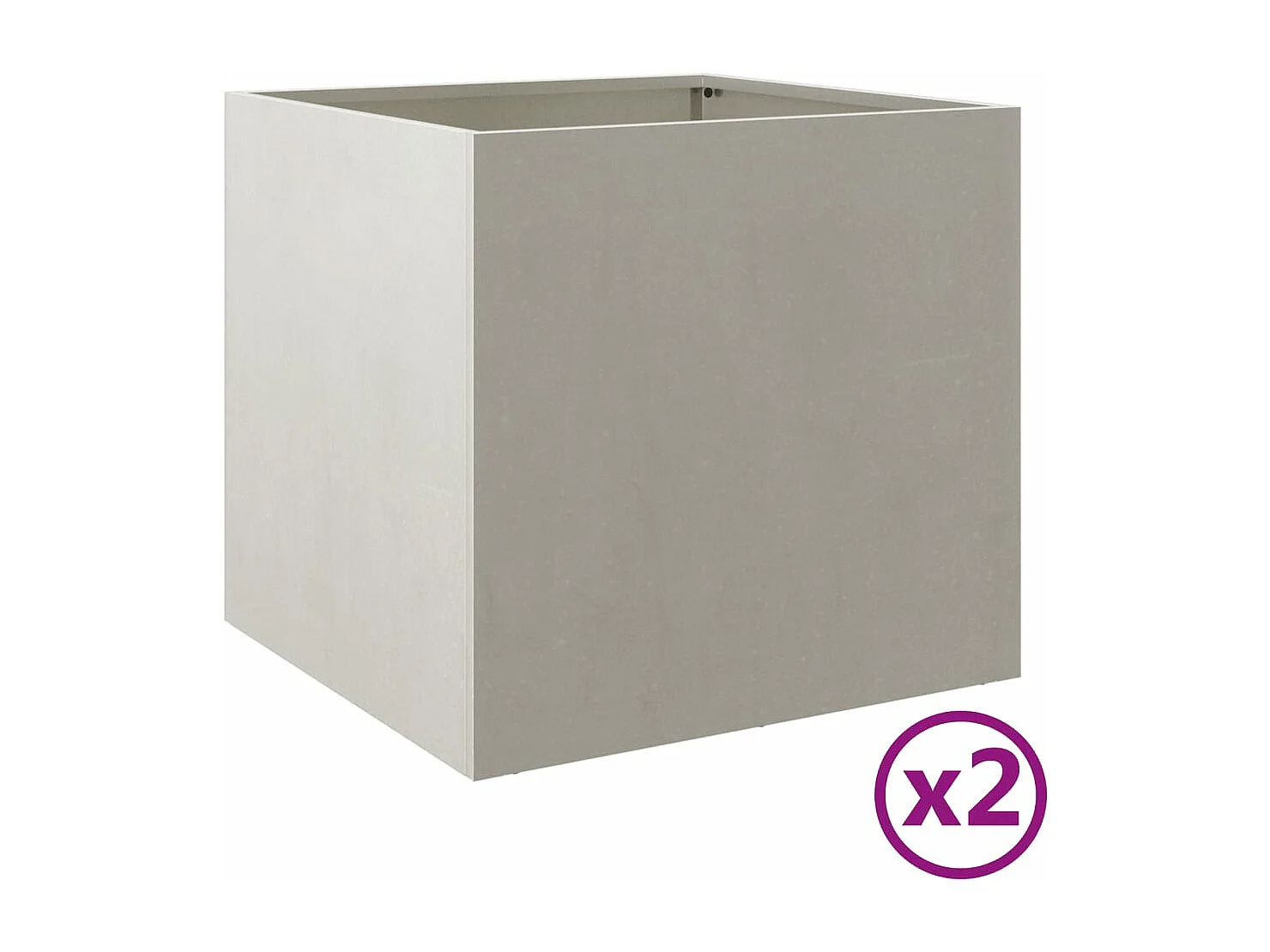 Jardinières 2 pcs argenté 49x47x46 acier inoxydable