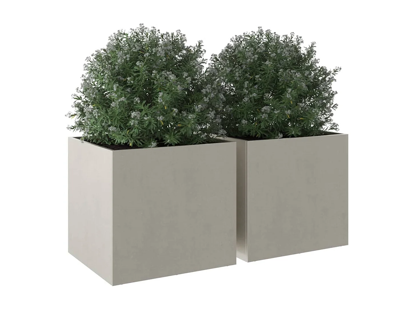 Jardinières 2 pcs argenté 49x47x46 acier inoxydable