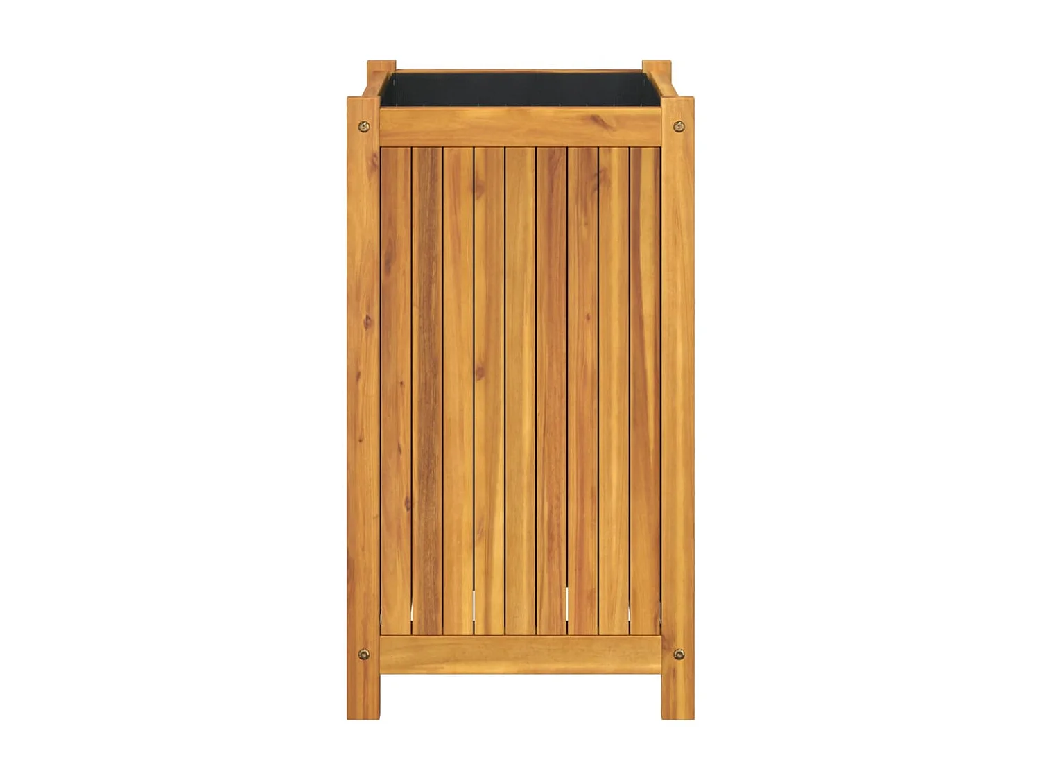 Jardinière avec doublure 42x42x75 bois massif d'acacia