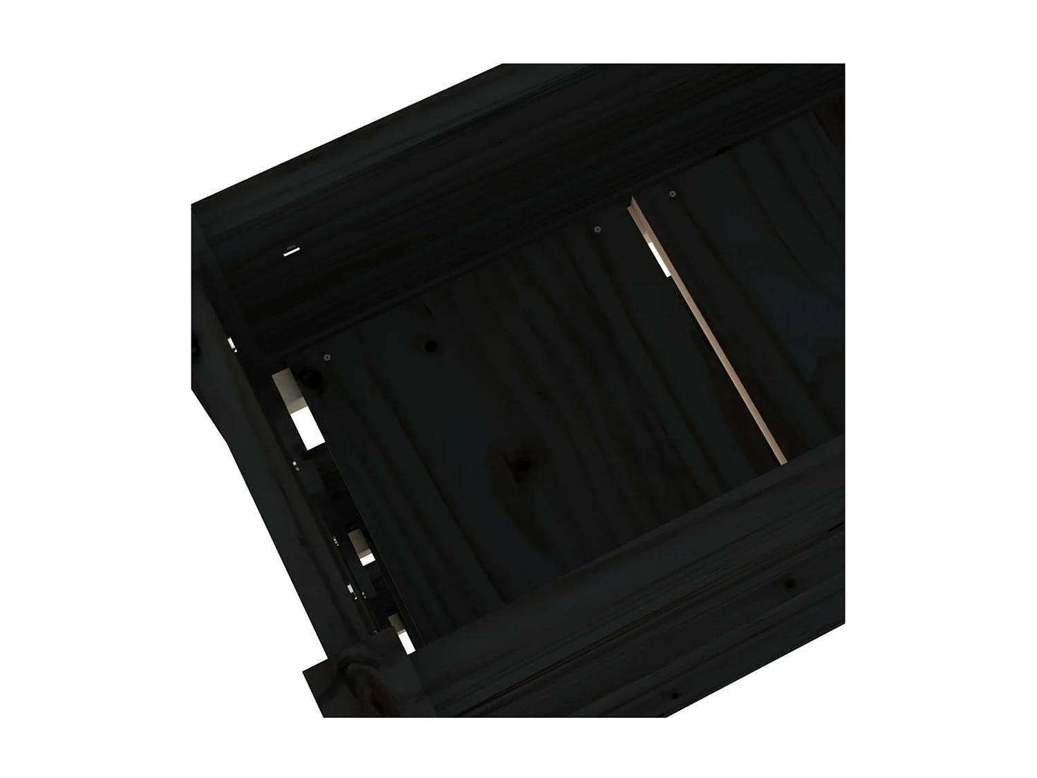 Jardinière Noir 112x25x104,5 Bois massif de pin