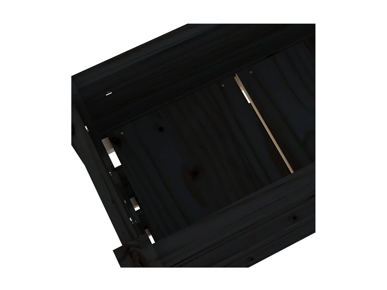 Jardinière Noir 112x25x104,5 Bois massif de pin