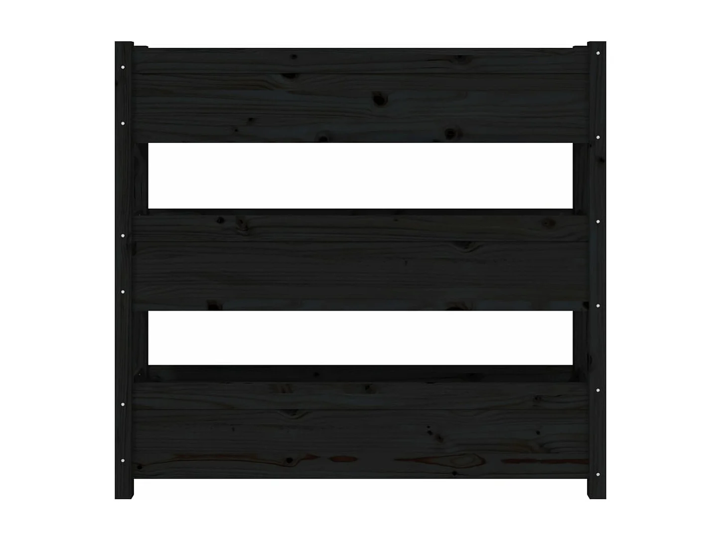 Jardinière Noir 112x25x104,5 Bois massif de pin