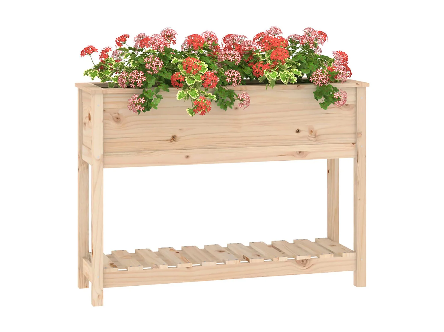 Jardinière avec étagère 111,5x34,5x81 Bois massif de pin