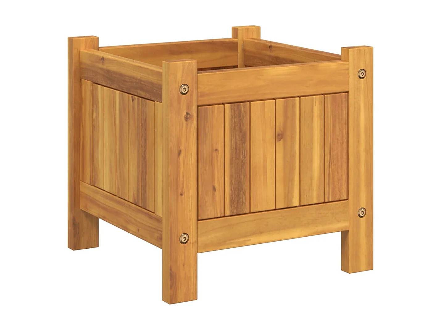 Jardinière avec doublure 31x31x30 bois massif d'acacia