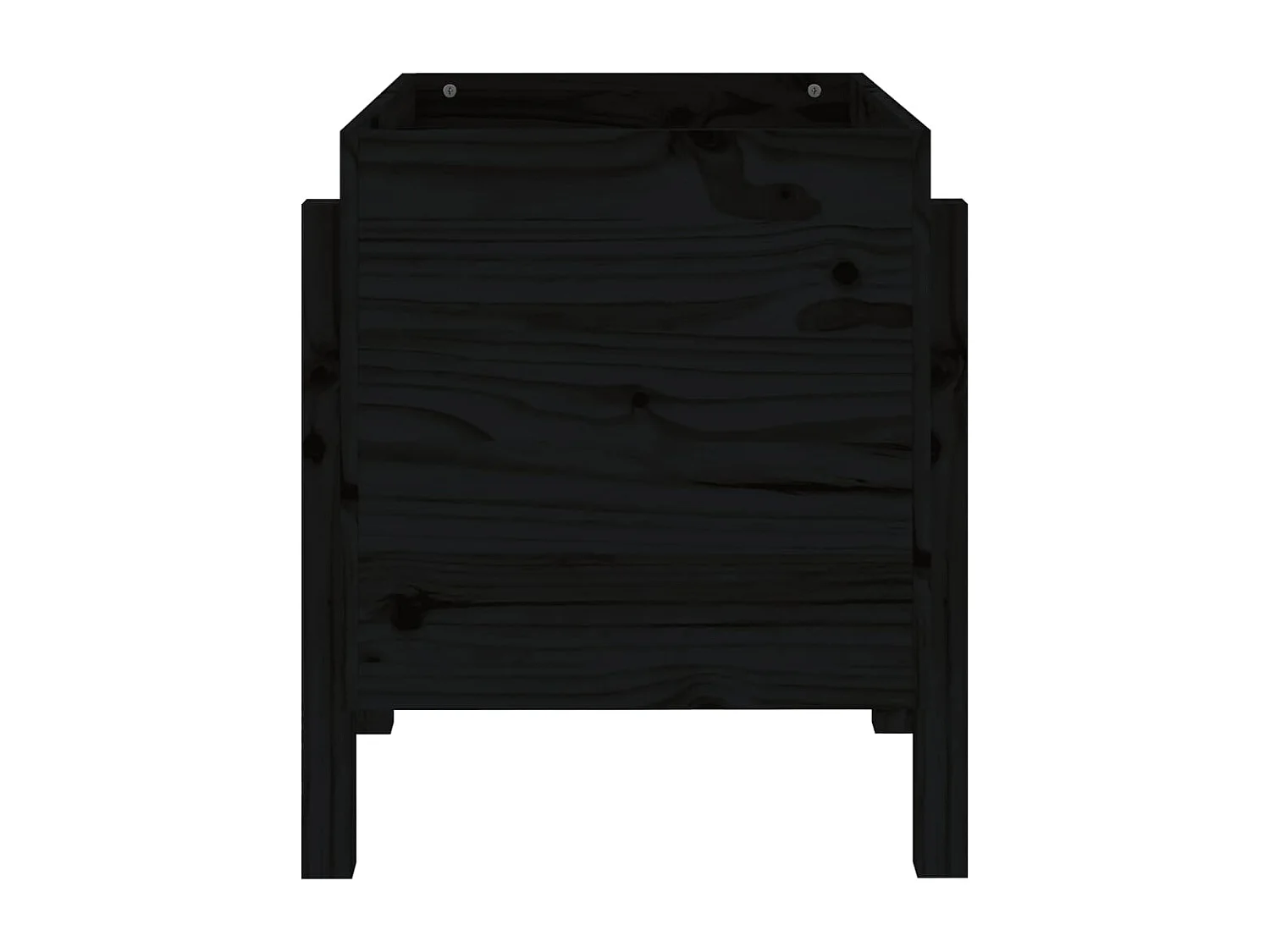 Jardinière noir 62x50x57 bois massif de pin