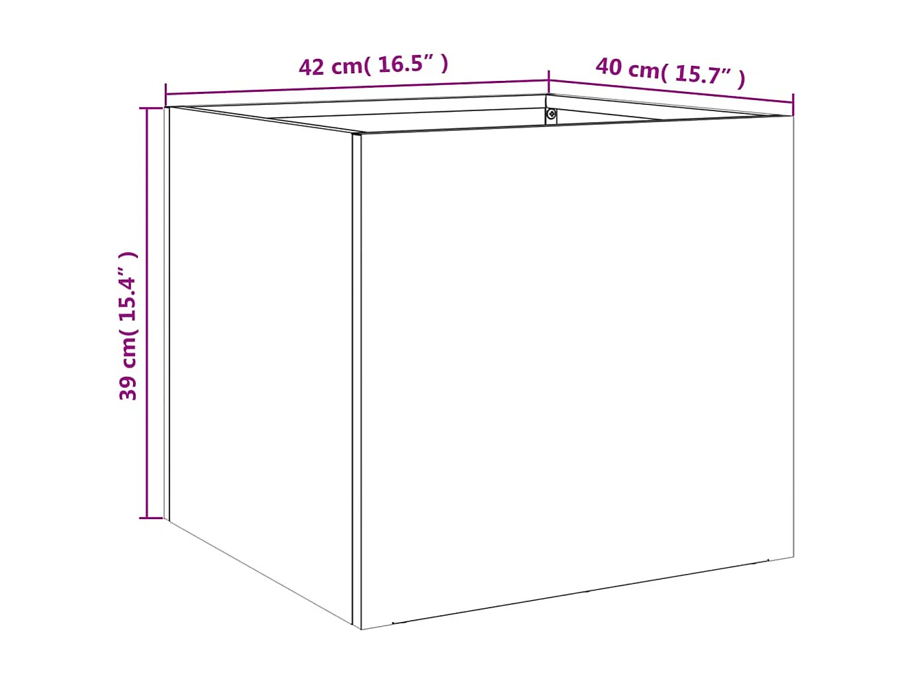 Jardinière anthracite 42x40x39 acier laminé à froid