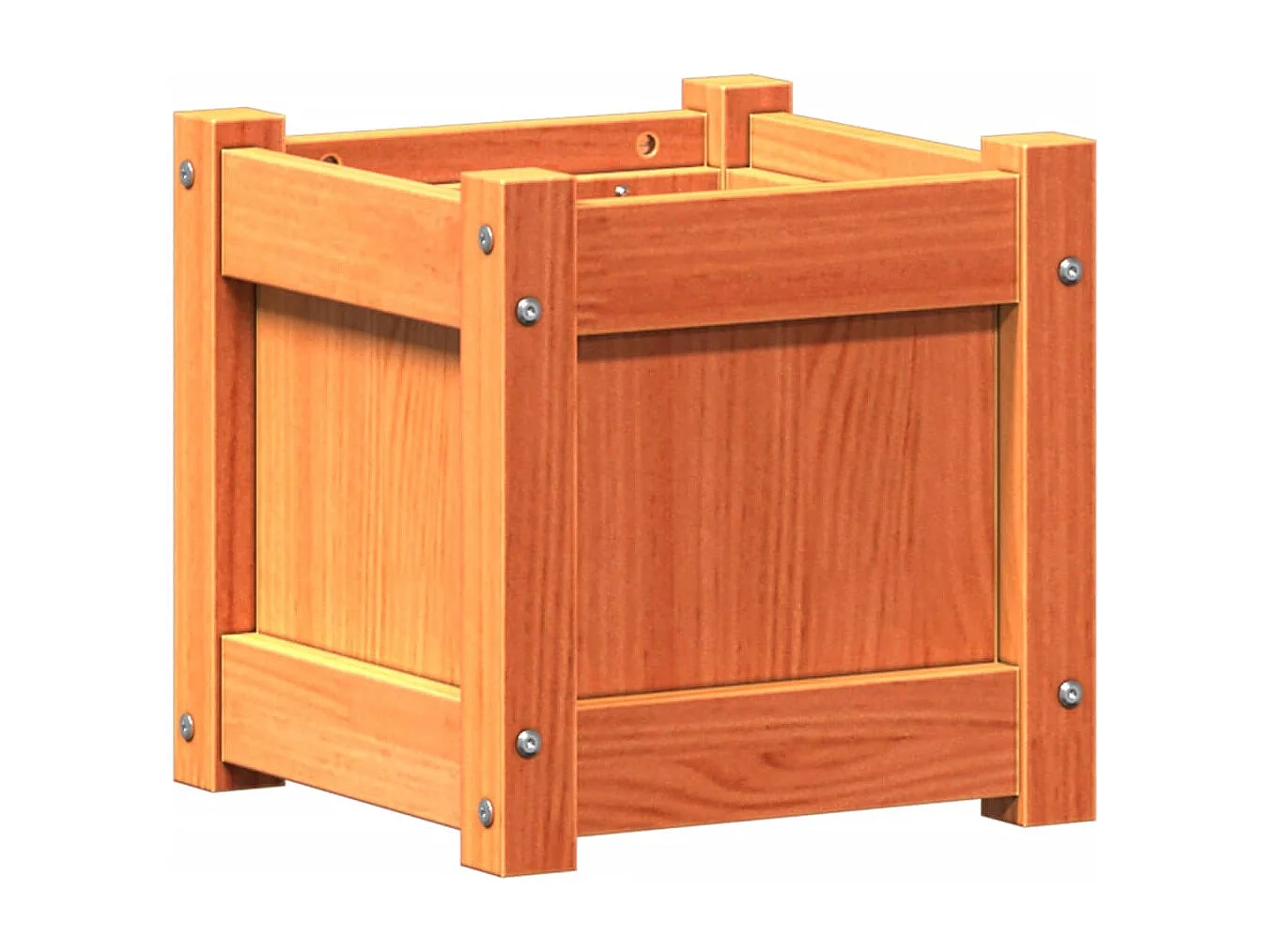 Jardinière marron 31x31x31 bois de pin massif