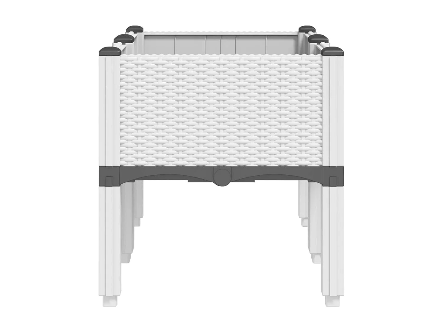 Jardinière avec pieds blanc 80x40x42 PP