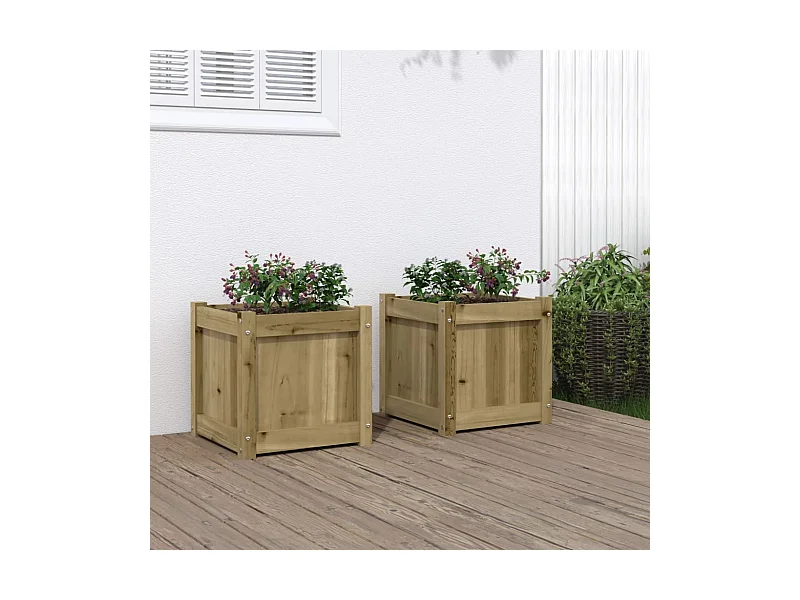 Jardinières 2 pcs bois de pin imprégné