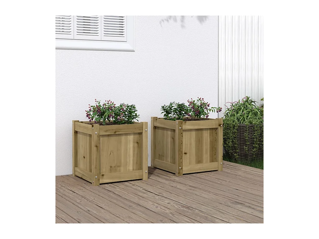 Jardinières 2 pcs bois de pin imprégné