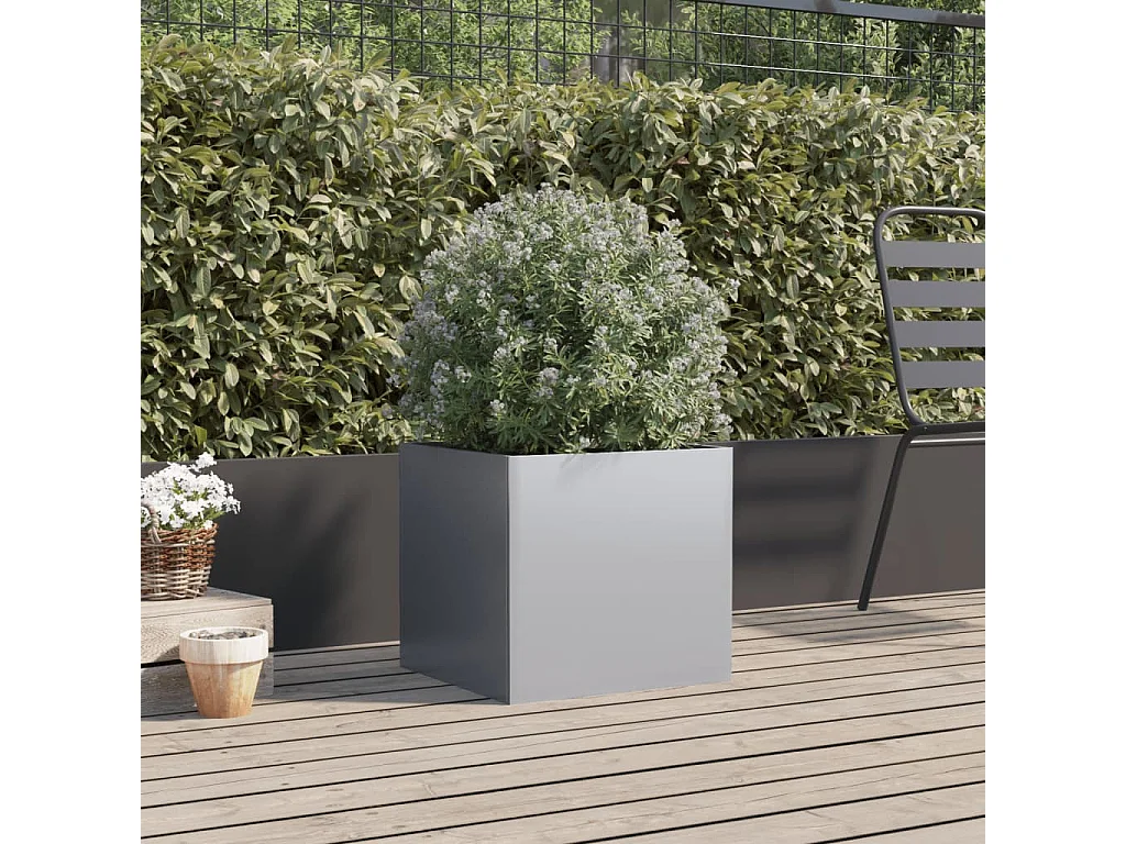 Jardinière argenté 49x47x46 acier galvanisé