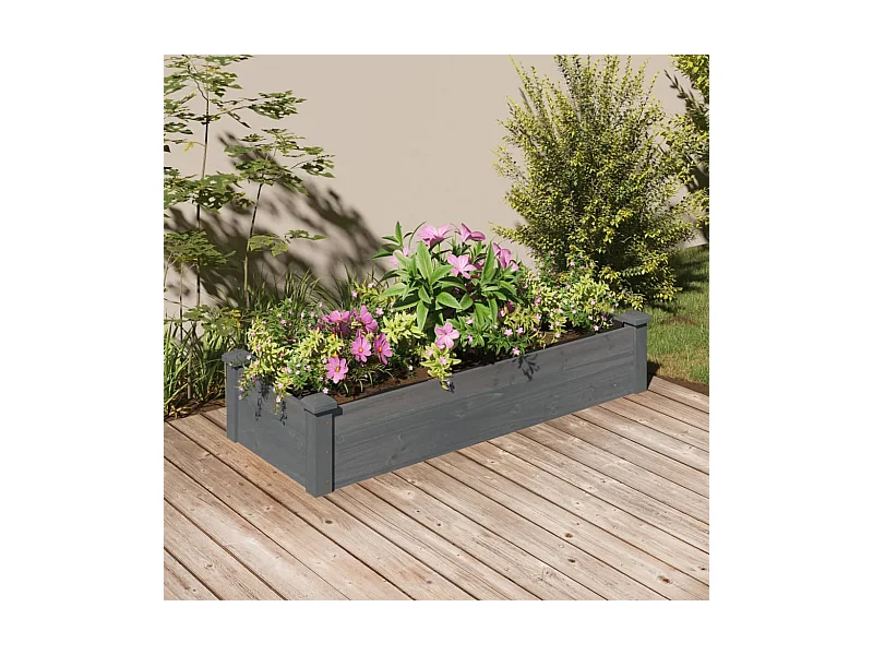 Lit surélevé de jardin doublure 120x45x25 bois massif sapin