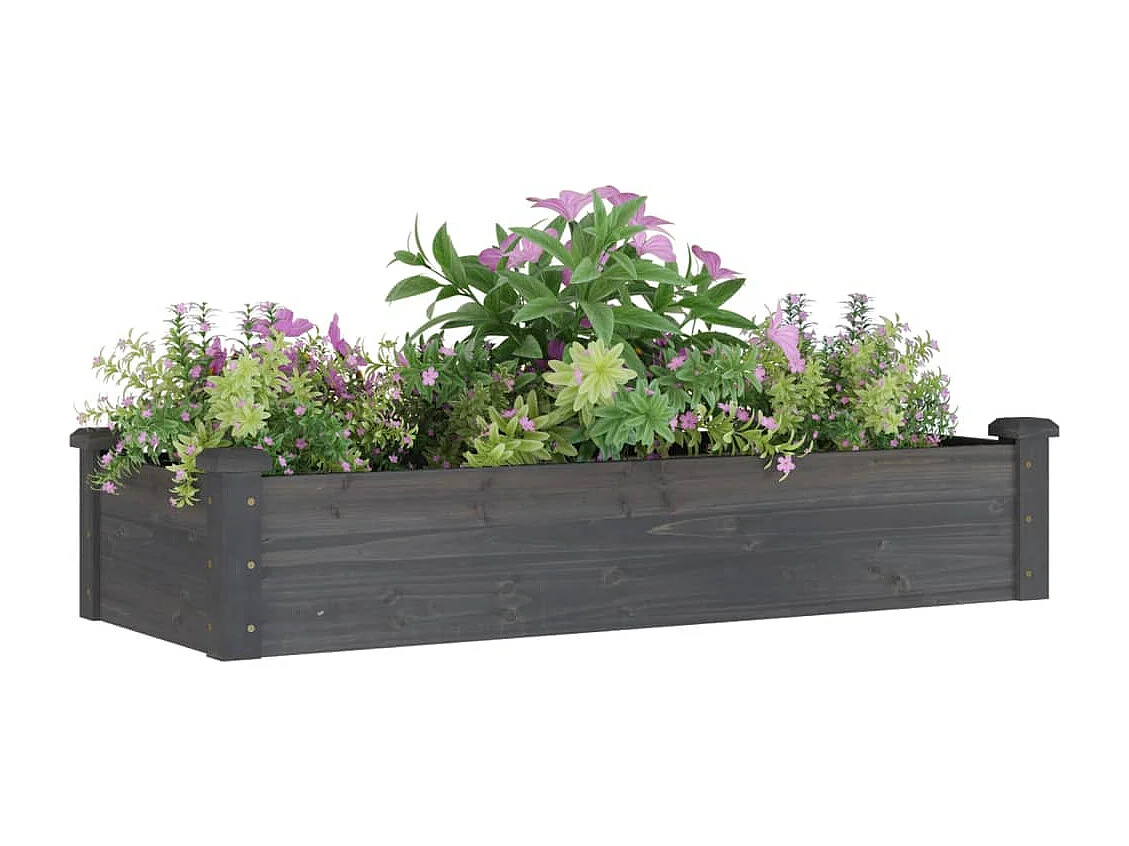 Lit surélevé de jardin doublure 120x45x25 bois massif sapin