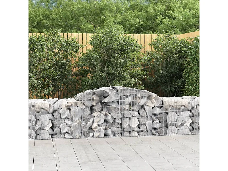 Paniers à gabions arqués 4 pcs 300x50x60-80 fer galvanisé