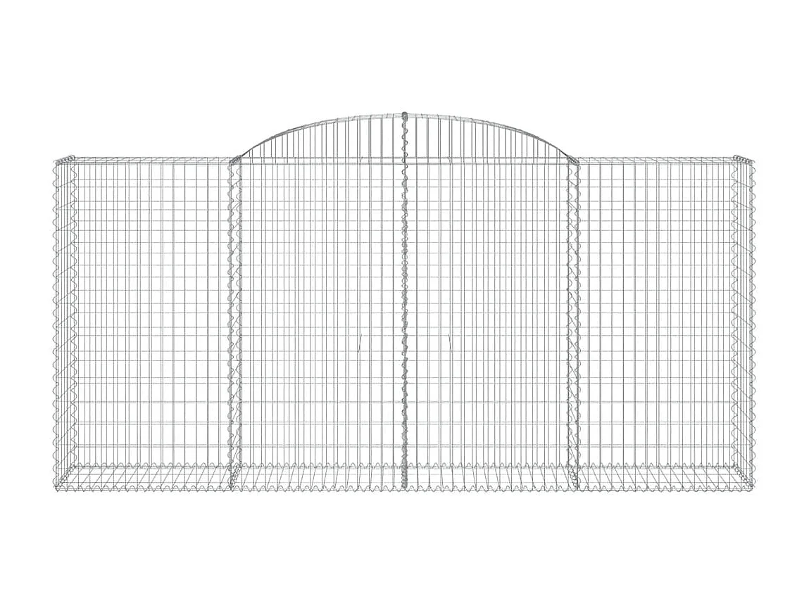 Paniers à gabions arqués 8 pcs 300x50x140-160 fer galvanisé