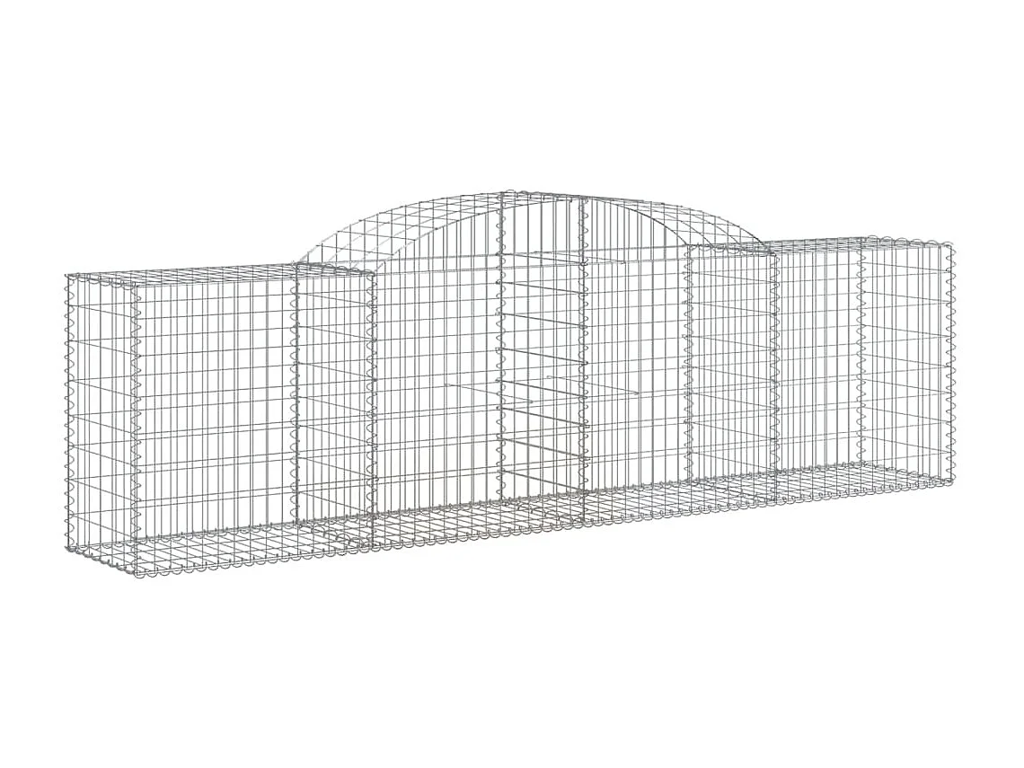 Paniers à gabions arqués 2 pcs 300x50x80-100 fer galvanisé