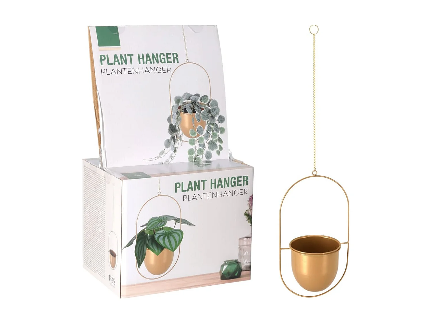 Plantenhanger 20,5x15x39 cm goudkleurig