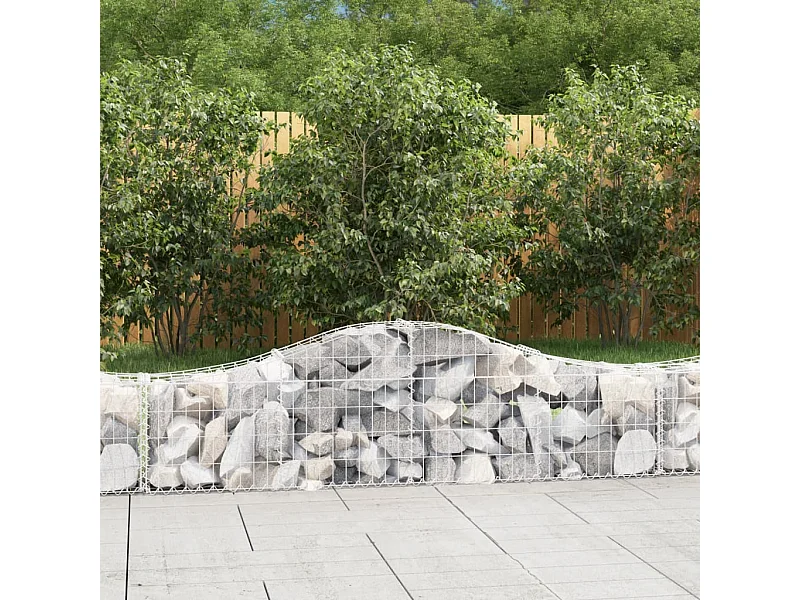 Paniers à gabions arqués 7 pcs 200x30x40-60 Fer galvanisé