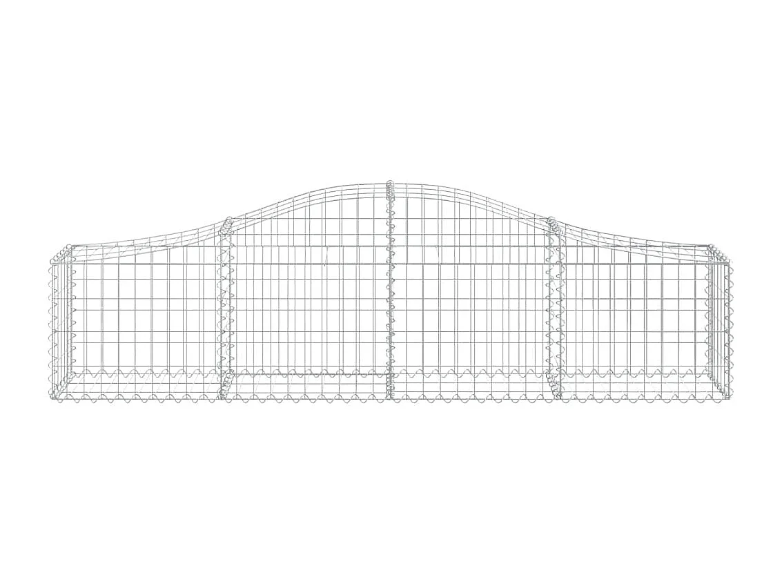 Paniers à gabions arqués 7 pcs 200x30x40-60 Fer galvanisé