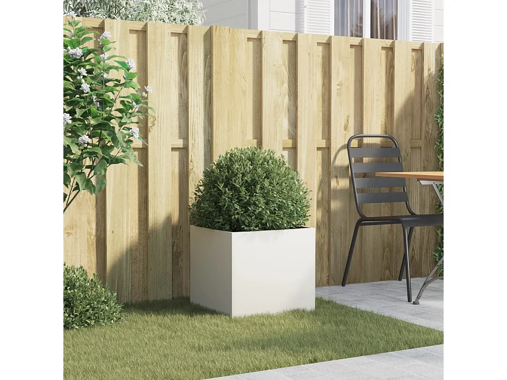 Jardinière blanc 42x40x39 acier laminé à froid