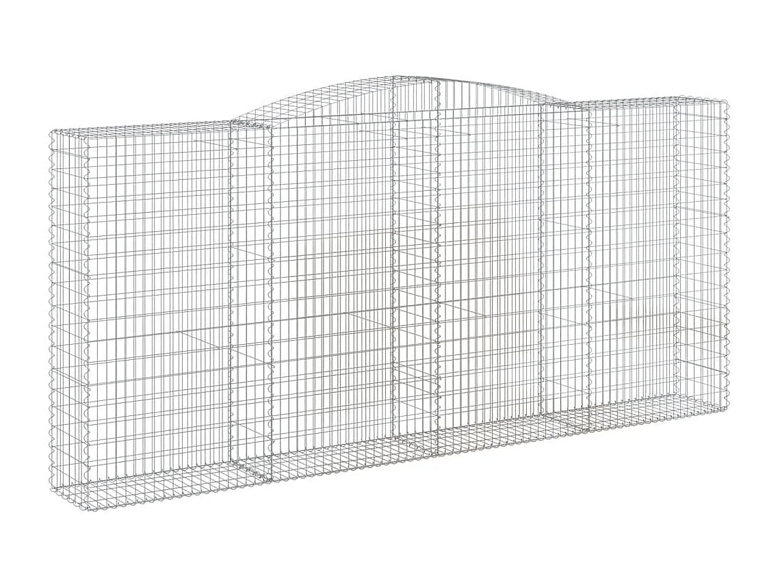 Paniers à gabions arqués 2 pcs 400x50x180-200 Fer galvanisé