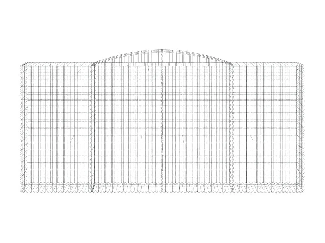 Paniers à gabions arqués 2 pcs 400x50x180-200 Fer galvanisé