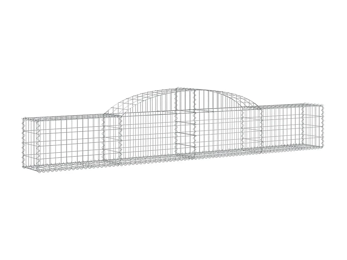 Paniers à gabions arqués 2 pcs 300x30x40-60 fer galvanisé