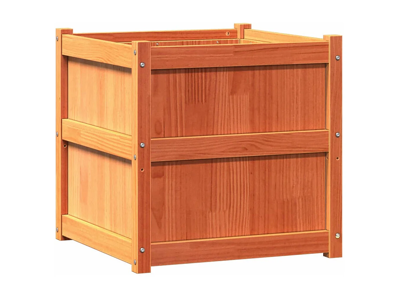 Jardinière marron 60x60x60 bois de pin massif