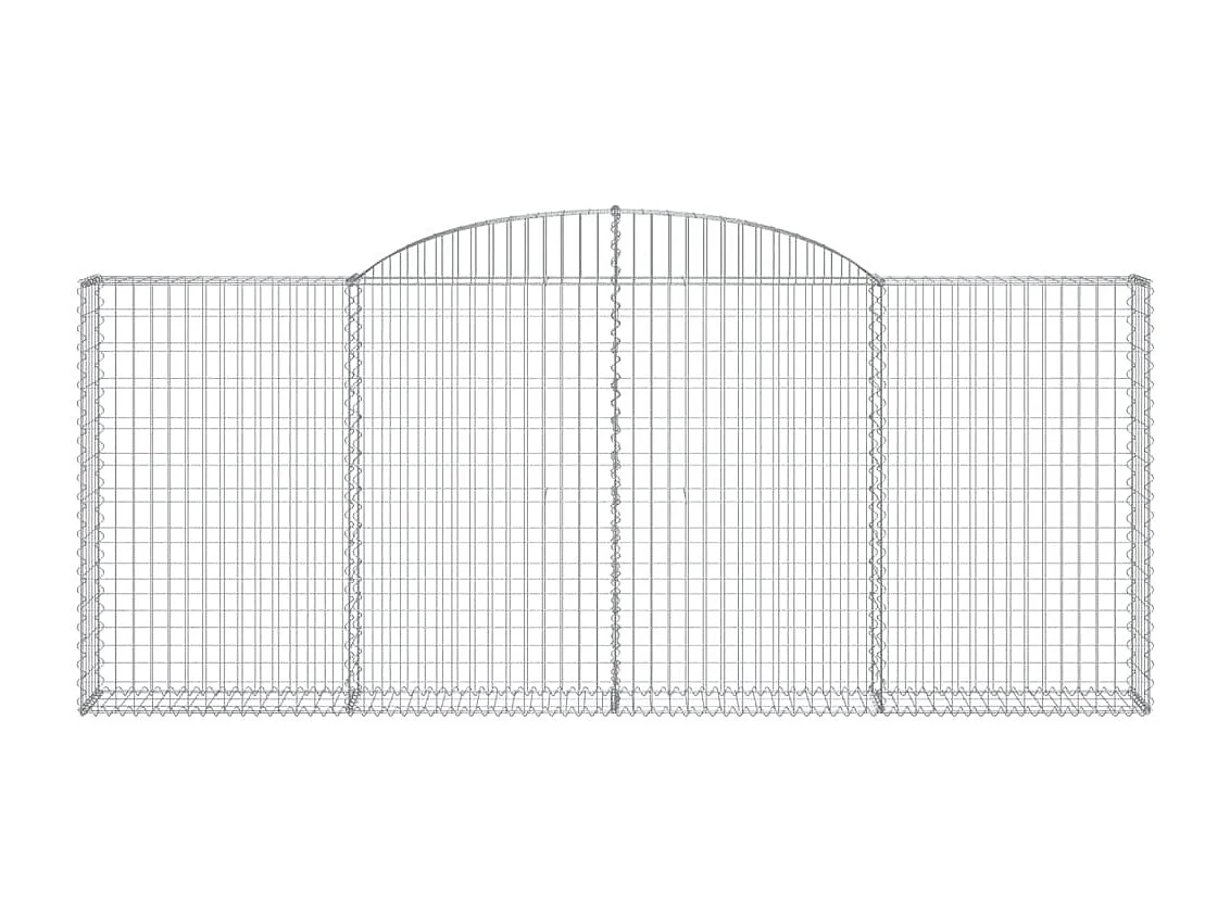 Paniers à gabions arqués 9 pcs 300x30x120-140 fer galvanisé