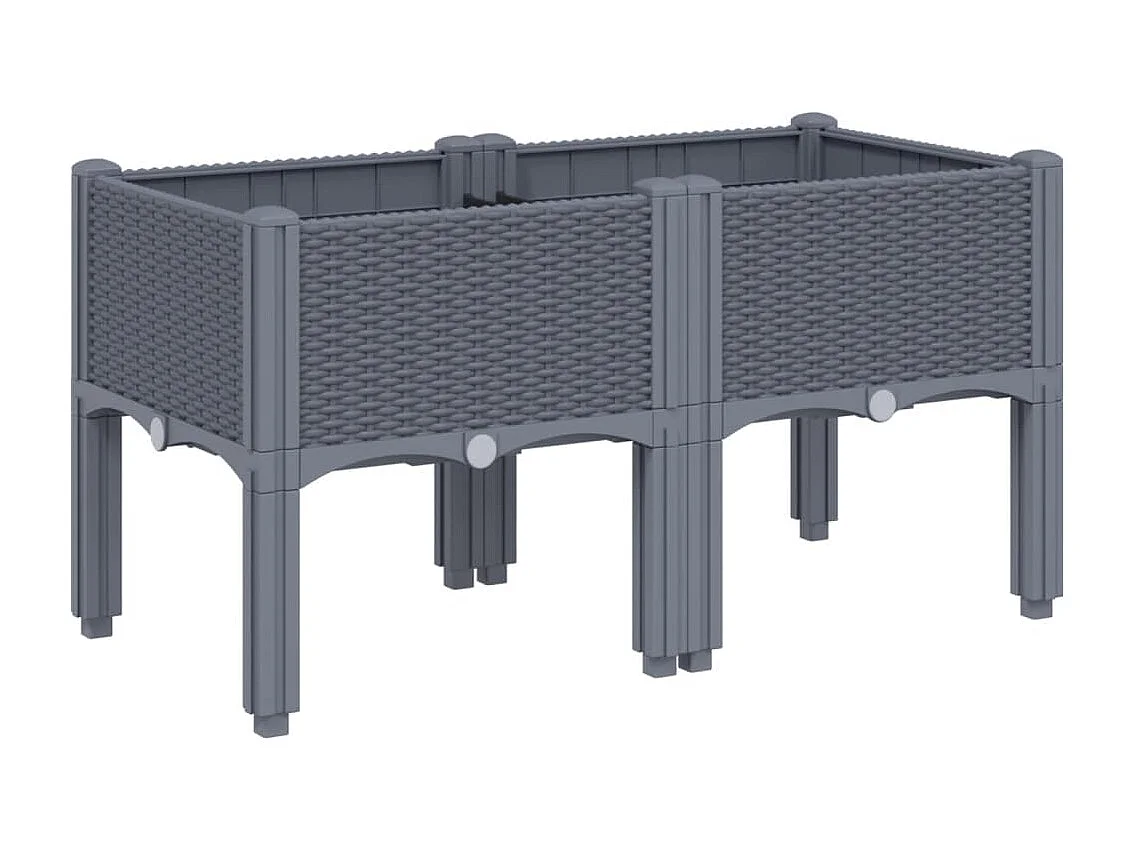 Jardinière avec pieds gris 80x40x42 PP