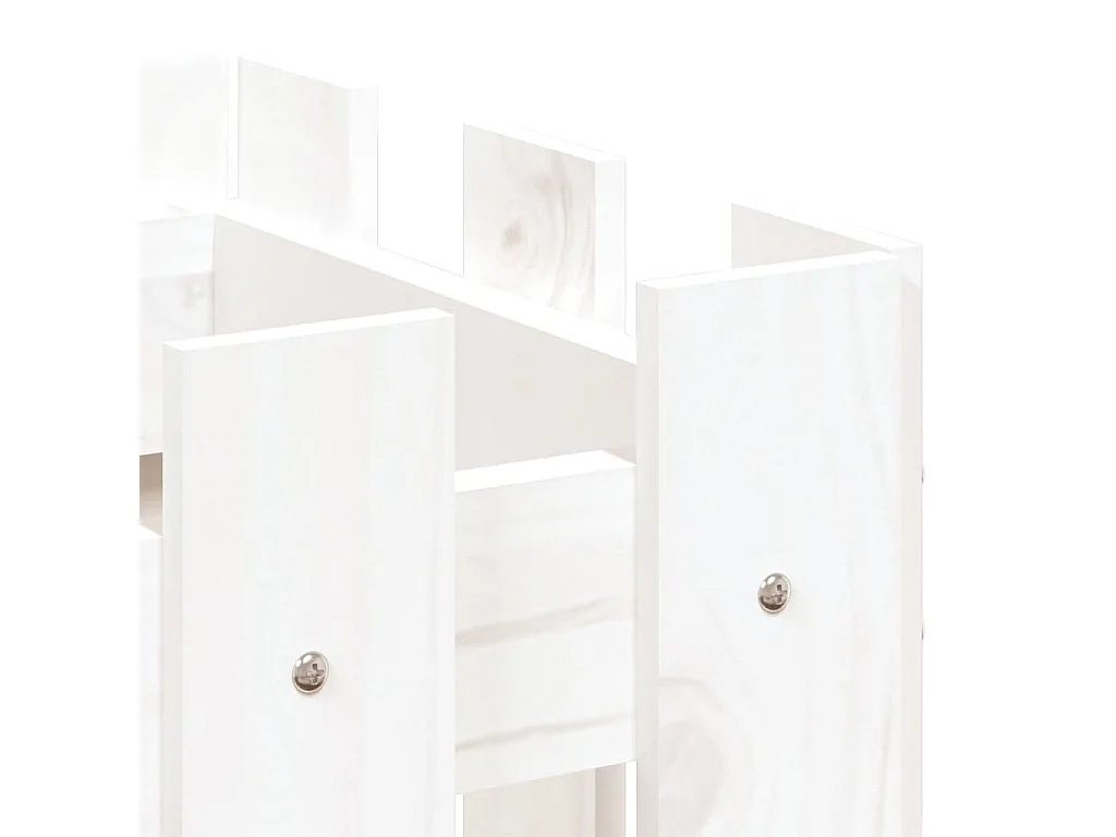 Jardinière avec design de clôture blanc 60x30x30 pin massif