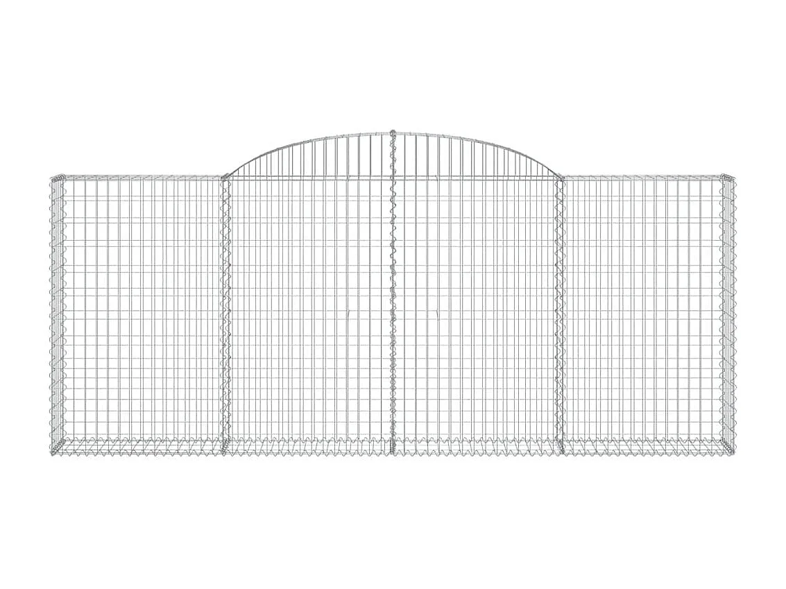 Paniers à gabions arqués 2 pcs 300x30x120-140 fer galvanisé