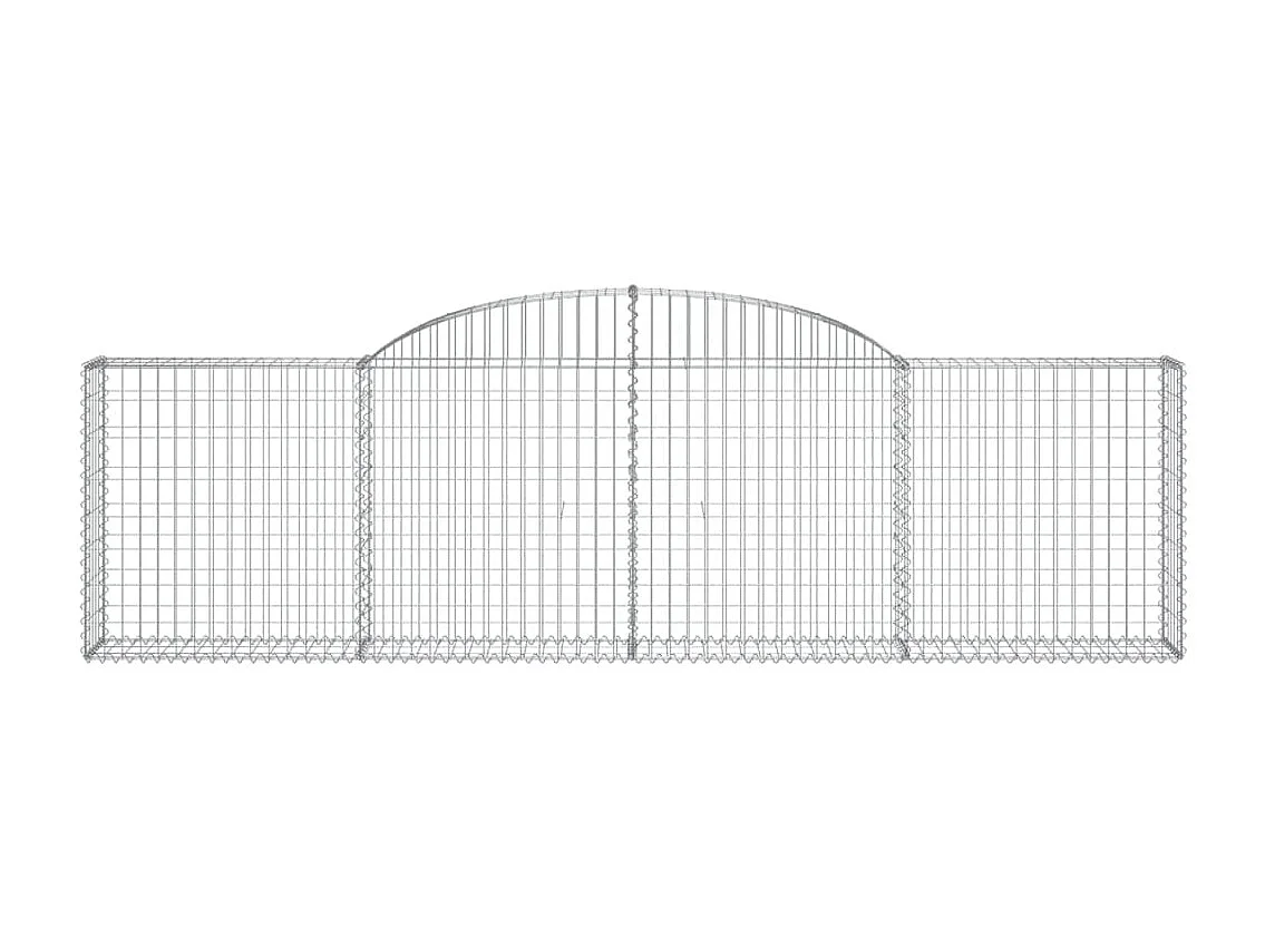 Paniers à gabions arqués 3 pcs 300x30x80-100 fer galvanisé