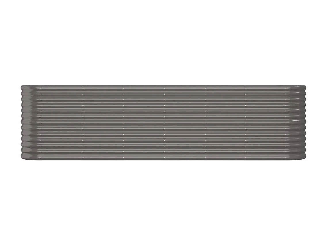 Jardinière de jardin Acier enduit de poudre 260x40x68 Gris
