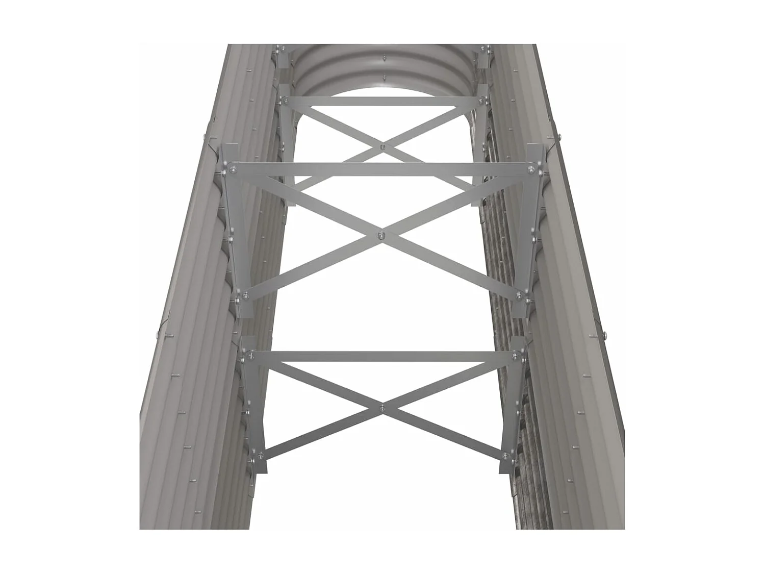 Jardinière de jardin Acier enduit de poudre 260x40x68 Gris